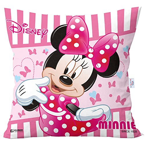 Image of Heart Home Disney Minnie Print Cushion Cover|Sofa Cushion Covers|Cushion Covers 16 inch x 16 inch|Cushion Cover Set of 5 (Pink)