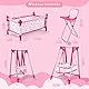 deAO 5-in-1-Baby-Set mit Bett, Hochstuhl, Schaukel und Schaukelstuhl, Spielzeug (Puppe Nicht im Lieferumfang enthalten)