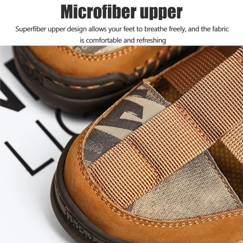 Mens Hiking Sandals Closed Toe Athletic Sport Sandals Leather Athletic Lightweight Trail Walking Casual Water Shoes2