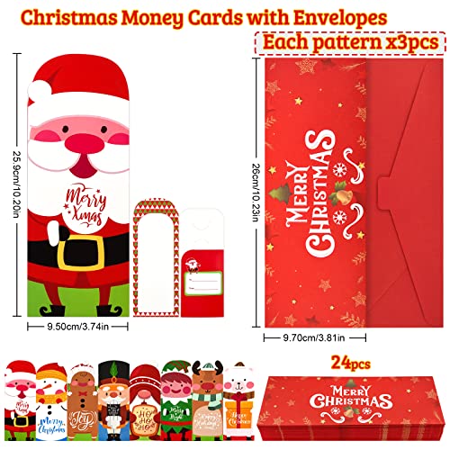 48 Pack Christmas Money Card Holders With Envelopes Holiday Gift Giving Greeting Cards Envelopes For Cash Xmas Wishes-8 Assorted Design Santa Snowman Gnome Elf Reindeer Nutcracker Gingerbread Bear #TOP2