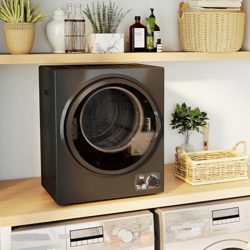 Miniatura 9 de Homcom Secadora Portátil, Secadora Eléctrica 850 W, 4 Kg, 4 Modos De Secado, 2 Niveles De Calor, Tanque De Acero Inoxidable, Montaje En Pared, Residencia, Negro