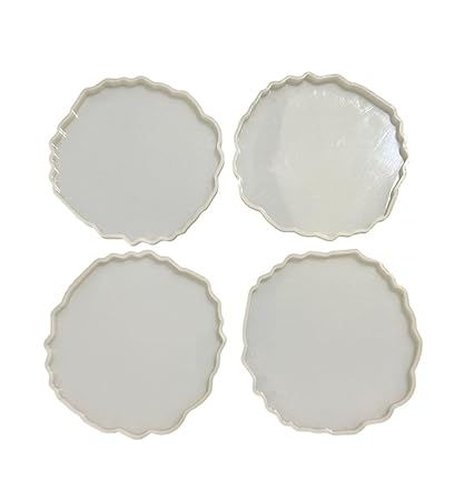 GBC Art 4 Pcs - 4 Inch Agate Silicone Coaster Resin Molds, Medium Size Resin Tray Coaster Molds, Tray and Coaster DIY Silicone Moulds, Coasters, Trays for Home Decor