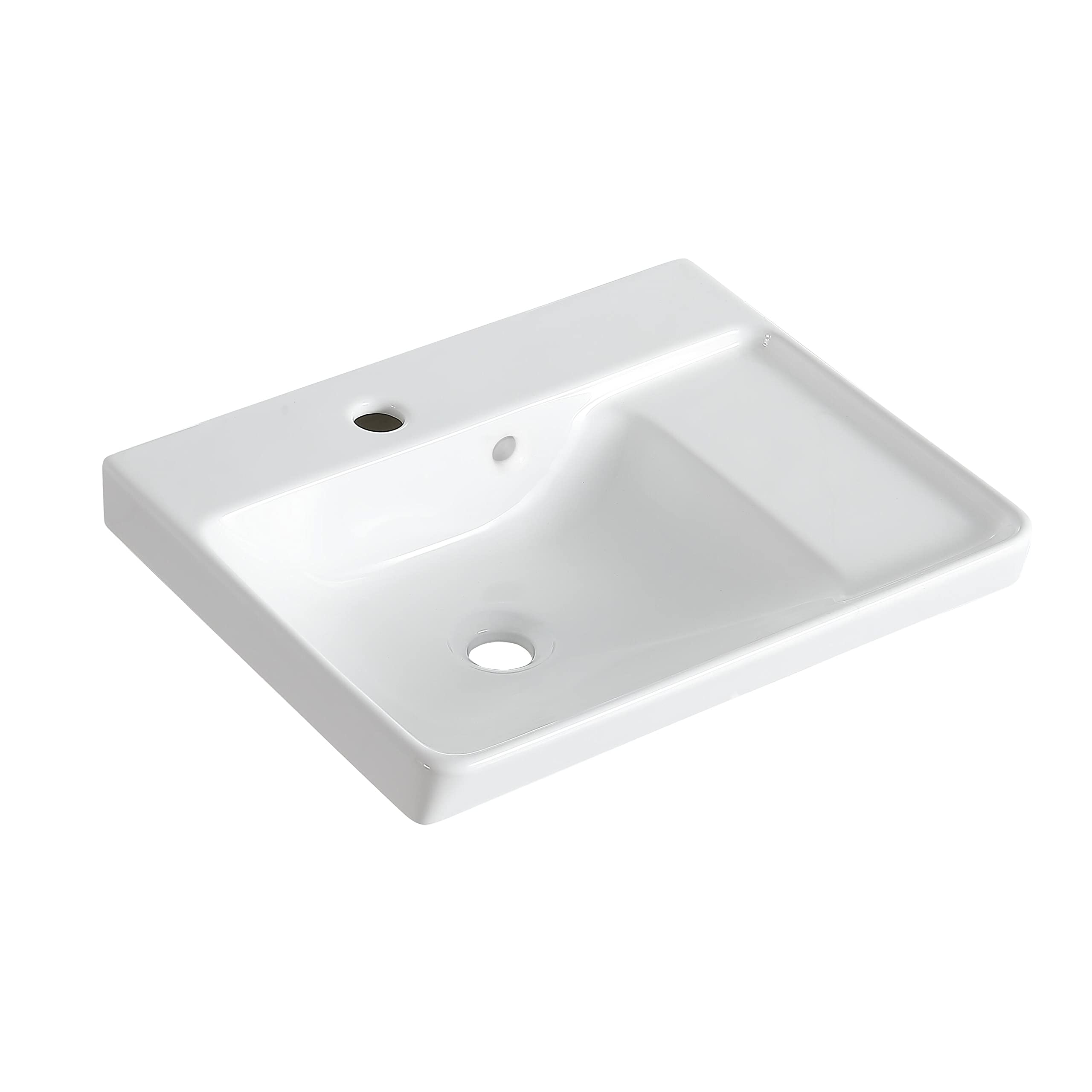 Lavabo simple SENSEA Easy céramique blanche pour optimiser une petite salle de bain