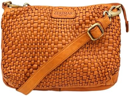 Zerimar Braided Shoulder Bag for Women | Genuine Leather Bag with 7 Pockets and Zip Closure | Removable and Adjustable Shoulder Bag | Made in Spain | Women's Leather Handbags