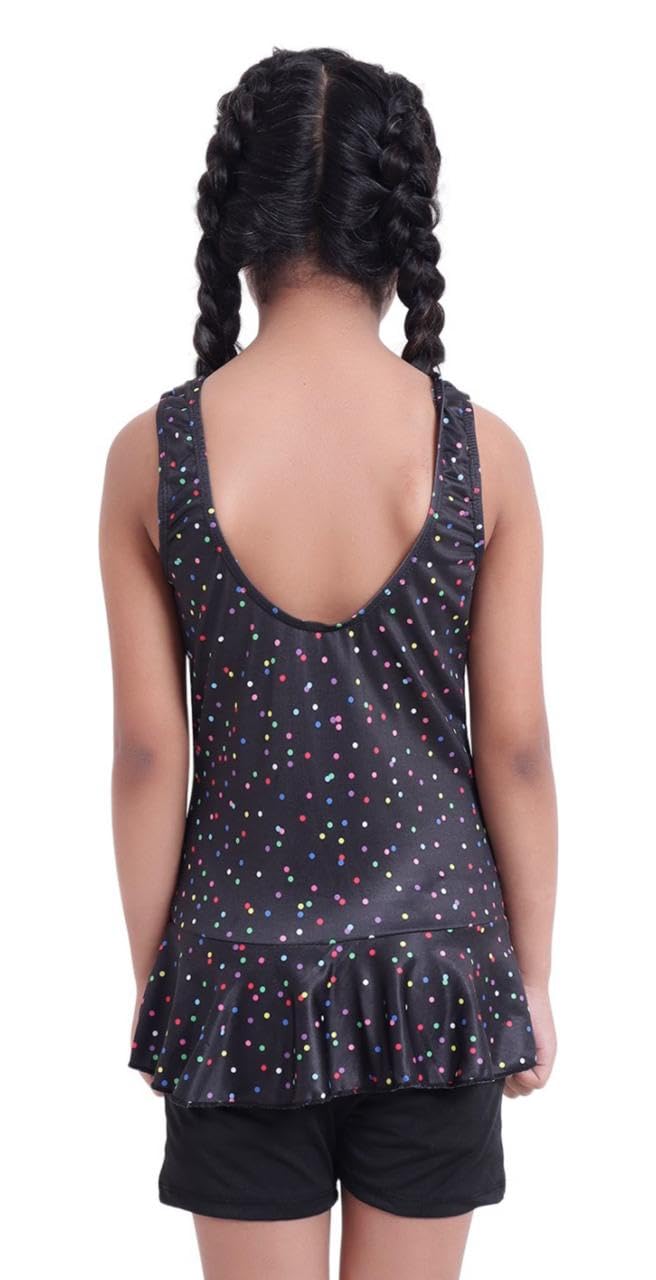 ASTER APPARELS Girls Swimwear Set | Digital Print Swimsuit | Quick Dry Polyester-Spandex | Trendy Girls' Swimming Costume (in, Alpha, Free Size, Regular, 4-5 Years, Black) 1