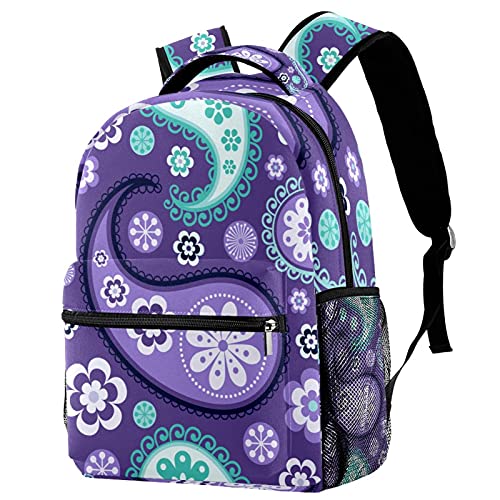 Plecak szkolny Paisley Bookbags Twilled Cloth Backpack Casual dla dziewcząt chłopców, Wielokolorowy 01, 29.4x20x40cm/11.5x8x16 in