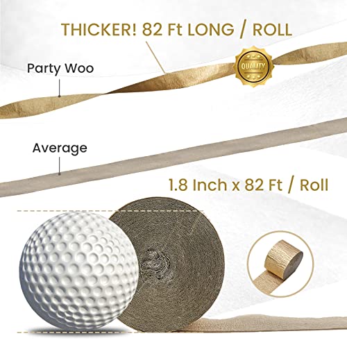 Image of PartyWoo Mardi Gras Crepe Paper Streamers 6 Rolls 492 ft Pack of Metallic Gold Purple and Green Crepe Paper for Mardi Gras Halloween Birthday Party Decorations (1.8 Inch x 82 Ft /Roll)