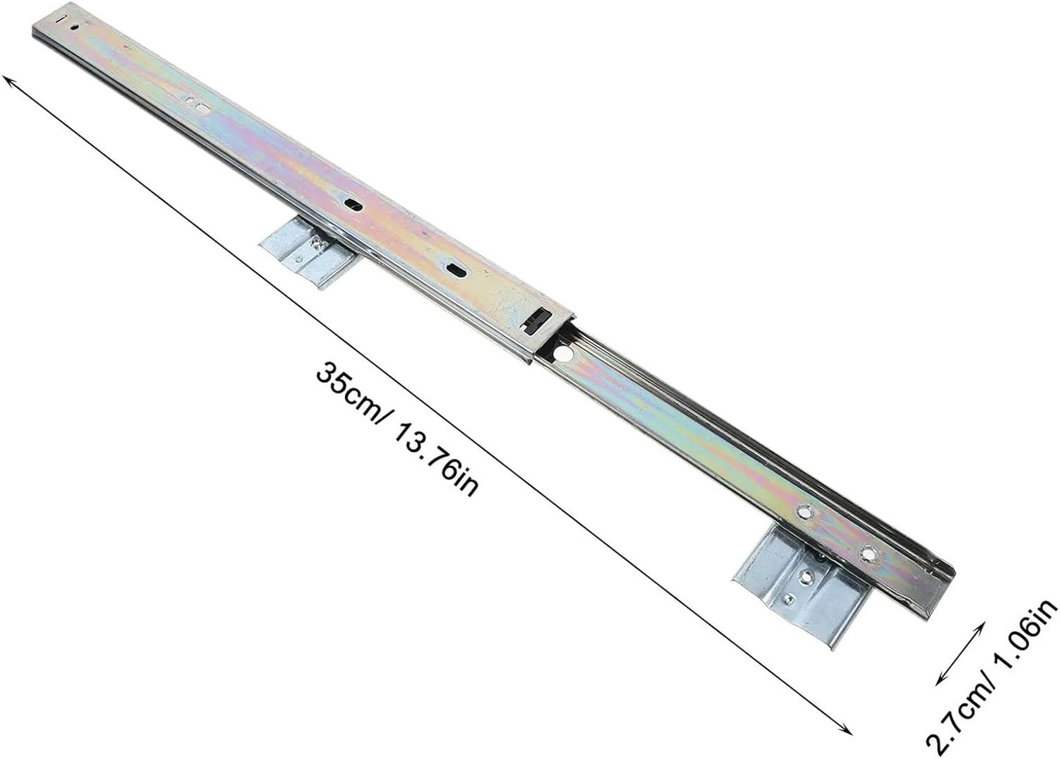 Full Extension Drawer Slides 1Set Heavy Duty Steel Keyboard Slide Full Extension Side Mount Track Rail