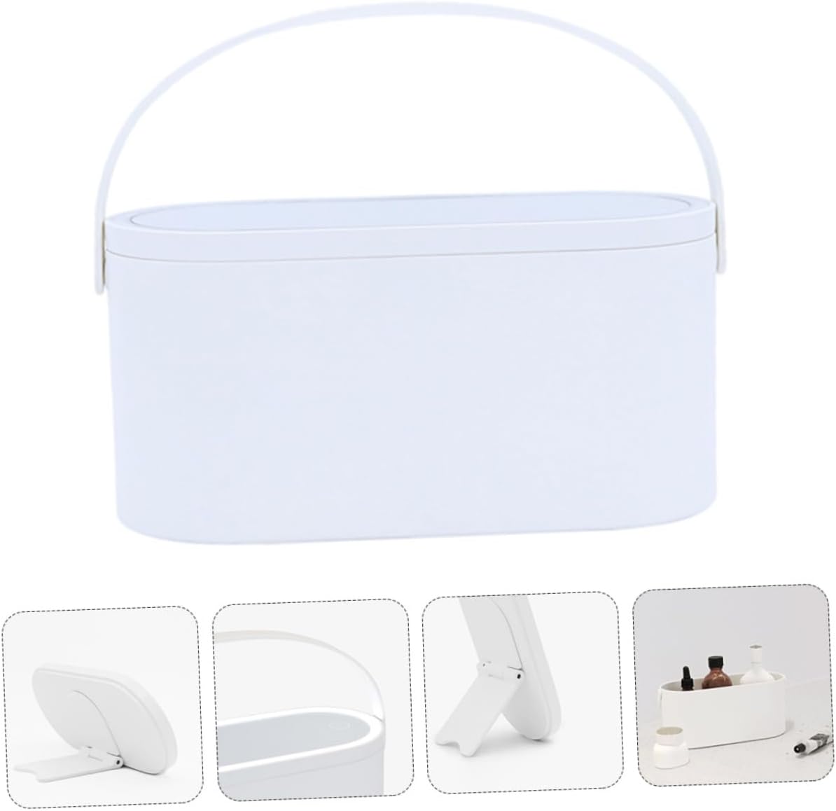 1pc Portable Led Lighted Makeup Organizer Case with Mirror Travel Cosmetic Storage Box for Outdoor Activities and Business Trips Multifunctional and Convenient Design