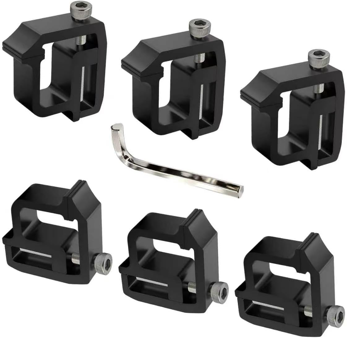 Upgraded Black 6 PCS Truck Caps Camper Shell Mounting Clamps Compatible with Toyota Chevrolet Chevy Ford Dodge Ram Gmc Sierra Dakota Ram 1500 2500 3500 F150 F250 Heavy Duty Camper Shell Clamps
