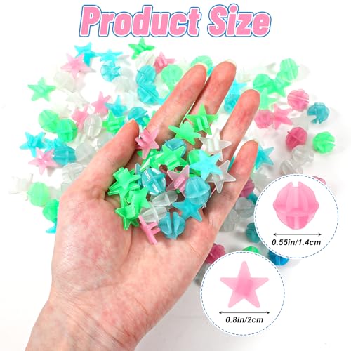 FRCTLNKG 144 Pcs Bike Spoke Beads, Bike Spoke Decorations Glow in The Dark & Noise Making for Kids Bicycle Accessories, Colorful & Durable (Two Styles)