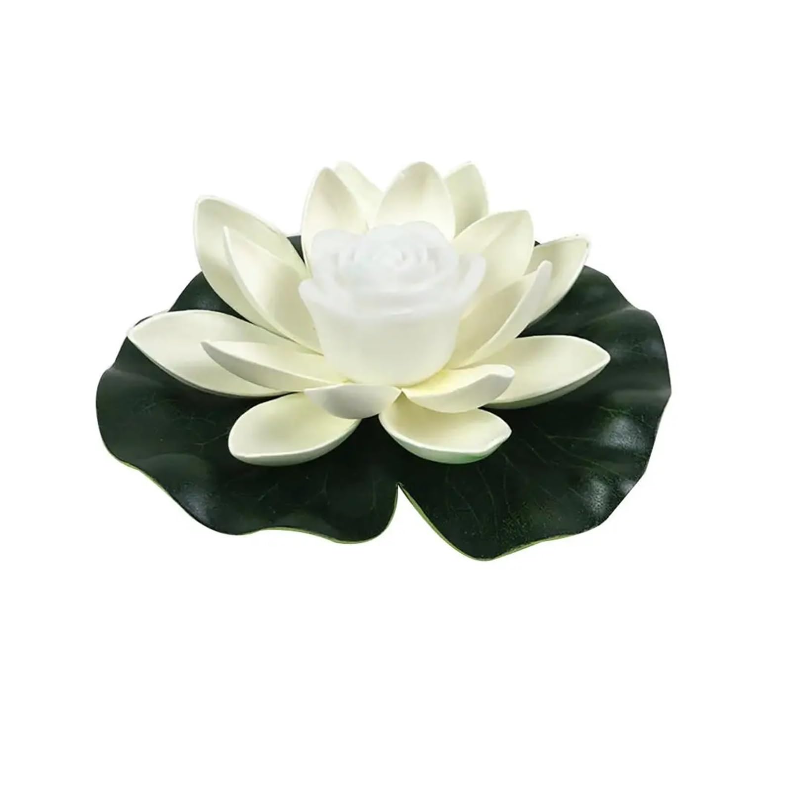UJEDFHV Artificial Water Lily Fake Lotus Flower Swimming Pool Garden Pond Floating Floral Lamp Artificial Simulated Plant Realistic for Aquarium for Garden