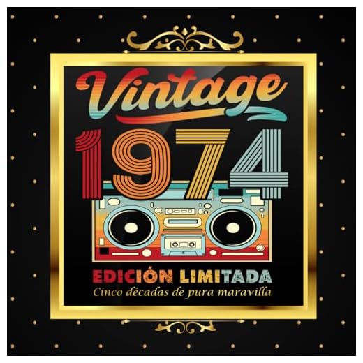 Cinco Décadas de Pura Maravilla: Libro de Oro para Celebrar los 50 Años - Estilo Retro Vintage 1974: 120 páginas/ 21 cm x 21 cm.