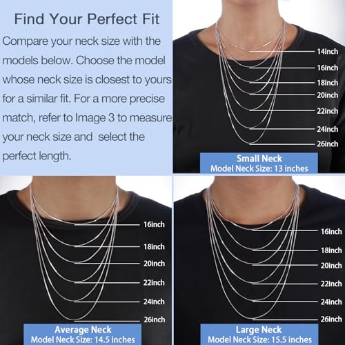 Jewlpire 925 Sterling Silver Chain Necklace for Women, 1.2MM Box Chain Silver Chain for Women Shiny & Sturdy Women's Chain Necklaces, Silver Chain 20 Inches
