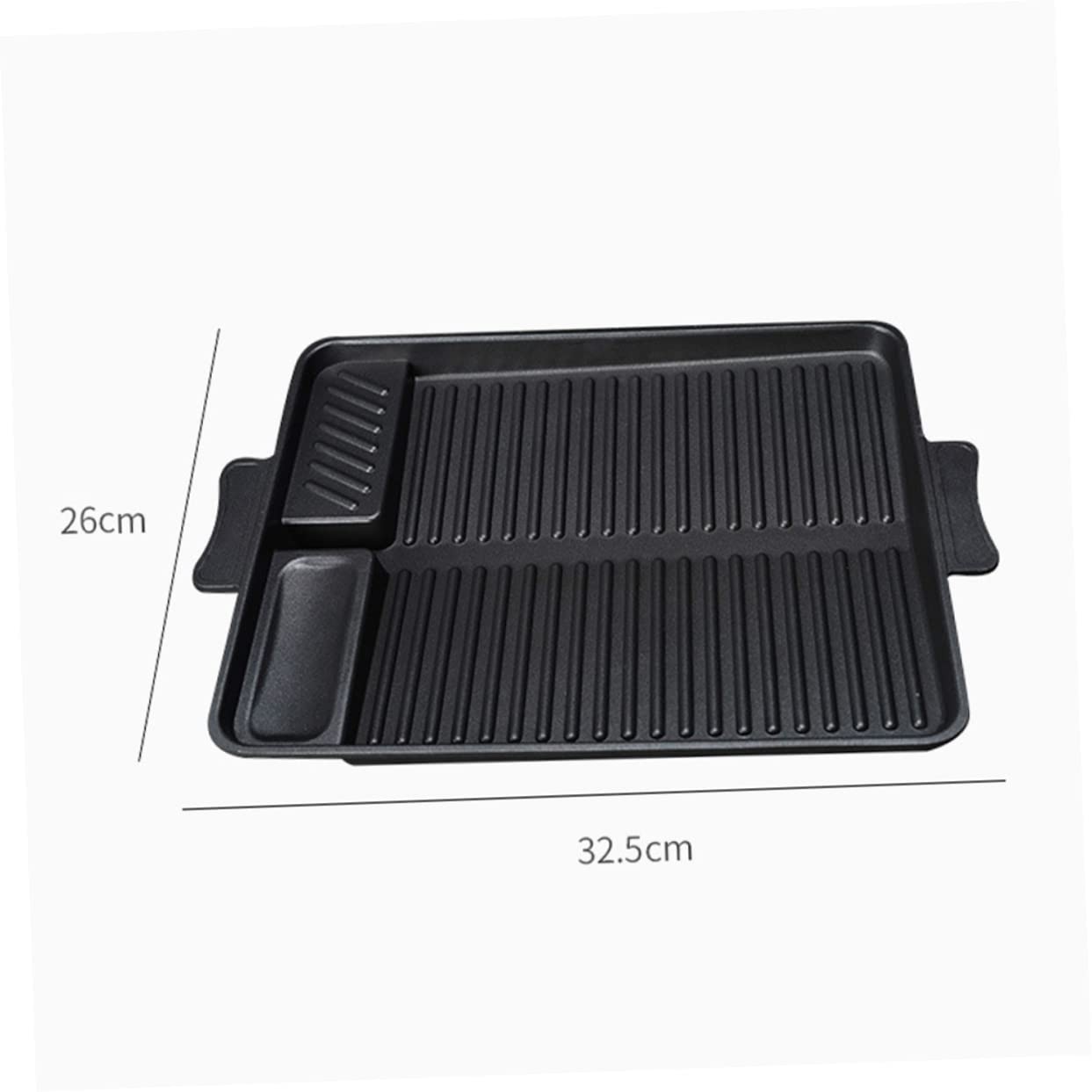 UKCOCO Sartén para Asar Rectangular De Herramienta para Barbacoa Al Aire para Asados Caseros Revestimiento Antiadherente Tipo Mármol