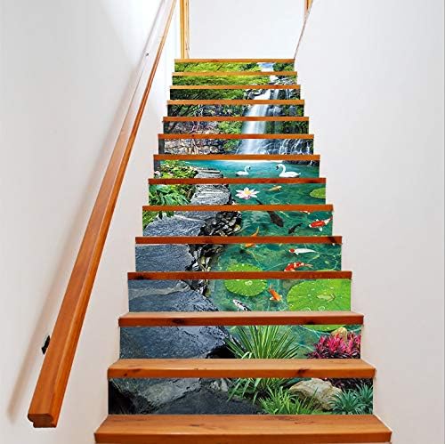 FLFK 13Pcs Stair Risers Stickers Peel and Sick 39.37"x7.08",Self-Adhesive Staircase Stickers Decals - Image 4