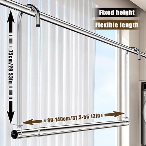 Foldable Clothes Drying Rack - Adjustable Retractable Laundry Rack, Stackable Indoor/Outdoor Use, 47-87" (120-220cm) - Perfect for Balconies, Wardrobes & Small Spaces