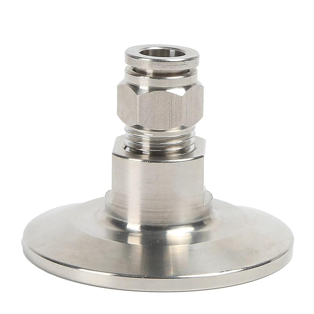 Lxytt Tc64mm Pneumatic Tube Connector, Ss304 Tri Clamp Tc25.2mm-77.5Mm Air Hose Fittings Pc 4Mm-16Mm Clamp Push In Quick Silver(,14Mm)
