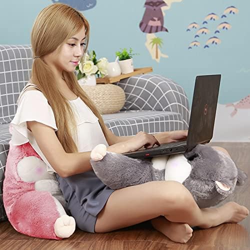 Comfy Plush Hamster Throw Pillow Bed/Sofa/Floor Backrest for Reading Gaming Watching TV Relieve Pain Lumbar Support Cushion Cute Chair Back Waist Pad for Young Women Girls Kids Sleep Relax Gifts