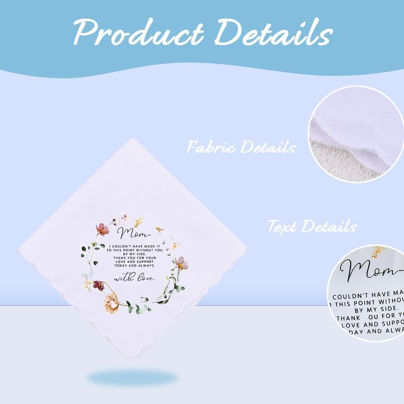 ShiQiao Spl Happy Tear Handkerchief for Bride Groom Wedding Handkerchiefs for Mom Handkerchief Birthday Christmas Gifts - Image 2