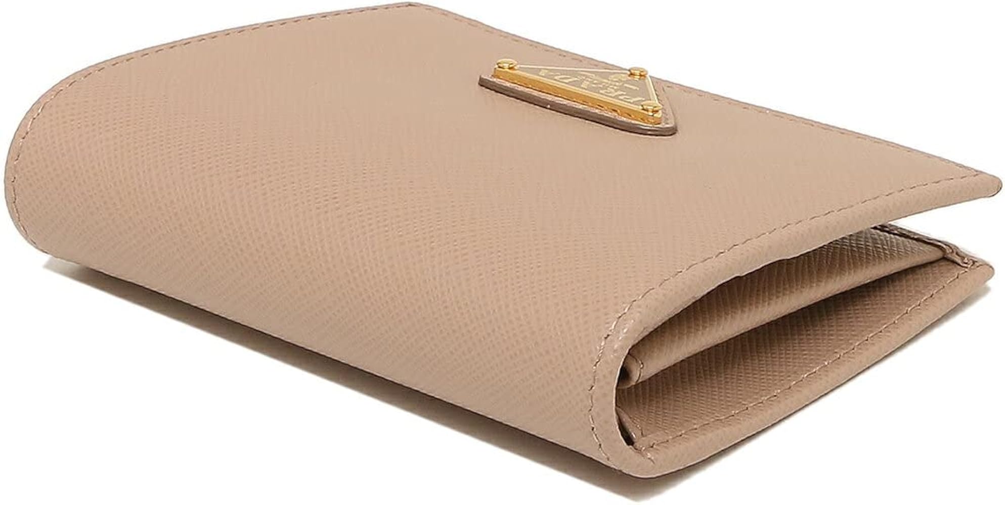 【極美品】PRADA サフィアーノ　二つ折財布 ベージュ　トライアングル 楽天市場】プラダ 二つ折り財布 財布サフィアーノトライアングルロゴ