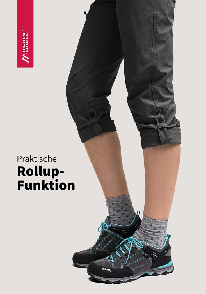 Maier Sports Lulaka, Damen Wanderhose, Wasserabweisende Outdoorhose für Trekking und Hiking, PFC-frei, mSTRETCH pro 4 & Dryprotec, Rollup-Funktion