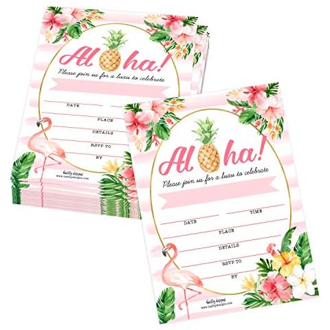 25 Hawaiian Pool Party Invitations by Hadley Designs Cover