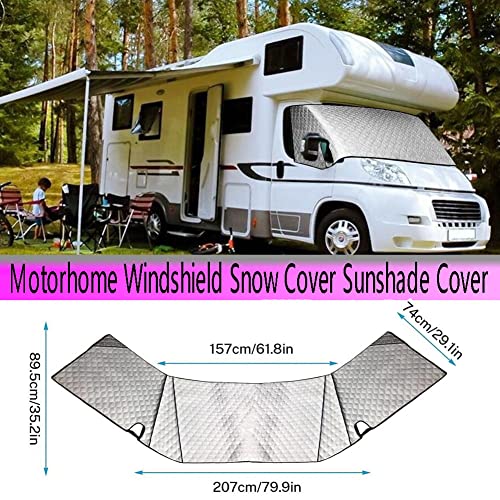 Pasotim Rv Windshield Sunshade Cover For C 1997-2022 4 Layers Thickened Motorhome Windshield Snow Cover #TOP3