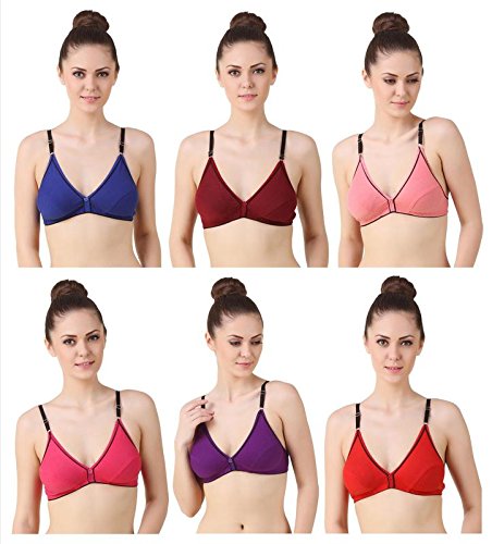 KEOTI Multi-Color Cotton Bra - Pack of 6