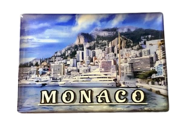 Generisch Marina, City Monaco Souvenir, Aimant de réfrigérateur Monaco, 8 x 5,5 cm, 1 pièce, Papier