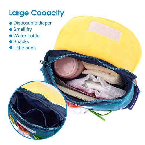 Image of Busy Board - Toddler Backpack with Buckles and Learning Activity Toys - Develop Fine Motor Skills and Basic Life Skills - Learn to Tie Shoes - Children's Travel Toy