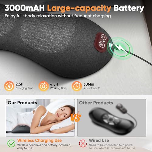 image for Hzwioe 3 in 1 Upadate Rechargeable Electric Lumbar Support Pillow with