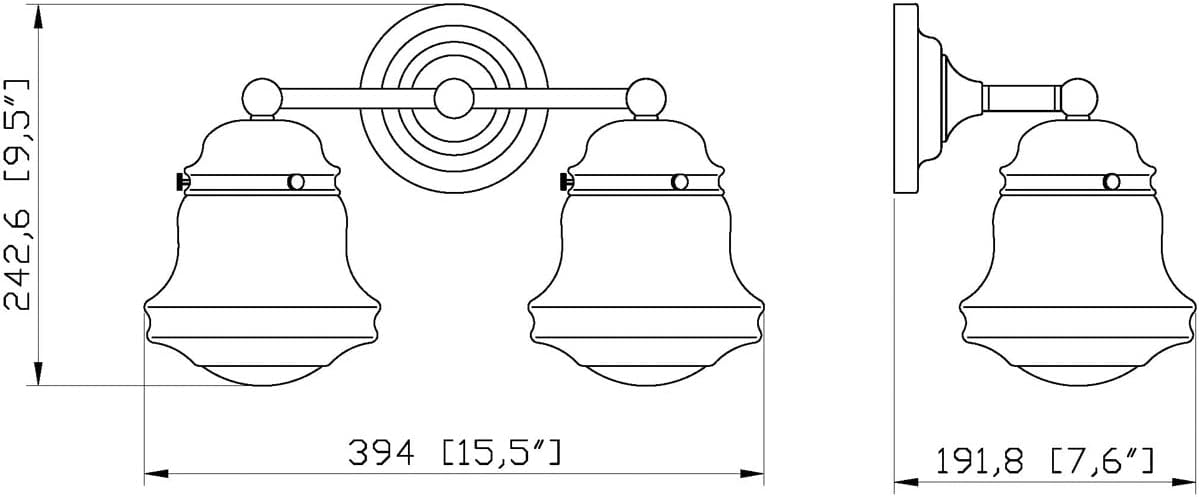 Z-Lite 2 Light Vanity 735-2V-MB, Black