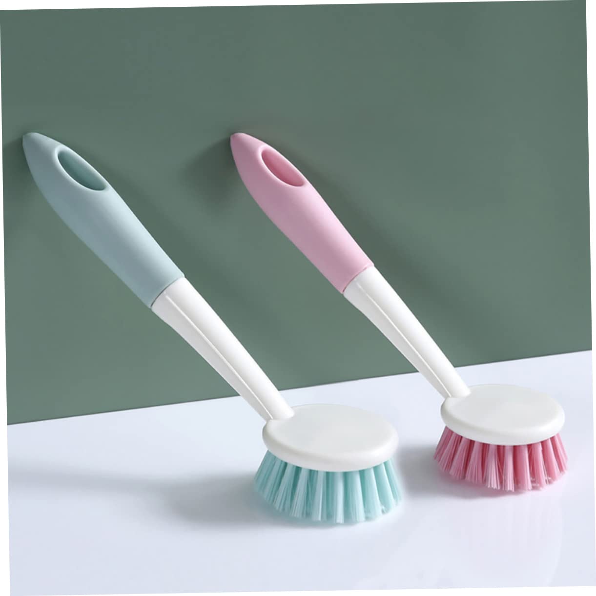 Healeved 8piezas Cepillo De Cocina Mango Larga Limpieza De Fregaderos y Utensilios para Otras Superficies Color Aleatorio