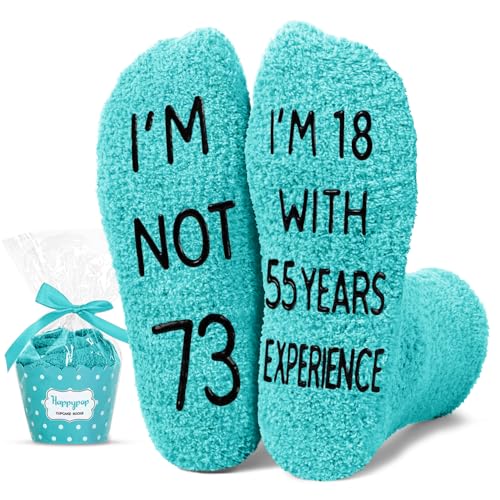 HAPPYPOP 73rd Birthday Gift Ideas - Socks for 73 Year Old Birthday, Retirement Gifts for Older Elderly Women Men