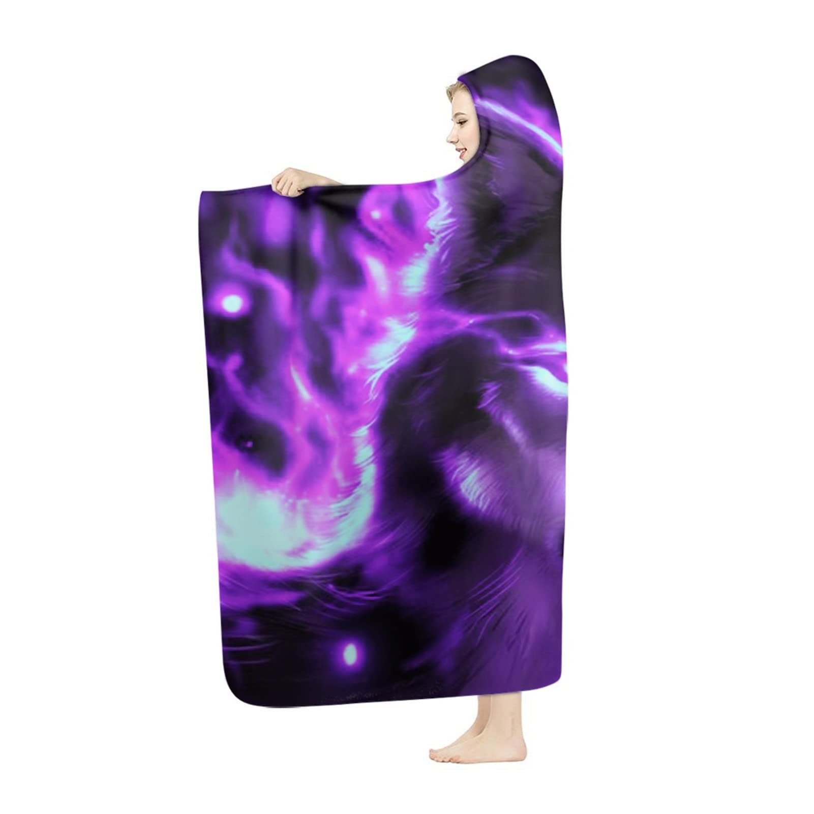 Coperta di peluche con maniche, coperta con cappuccio
