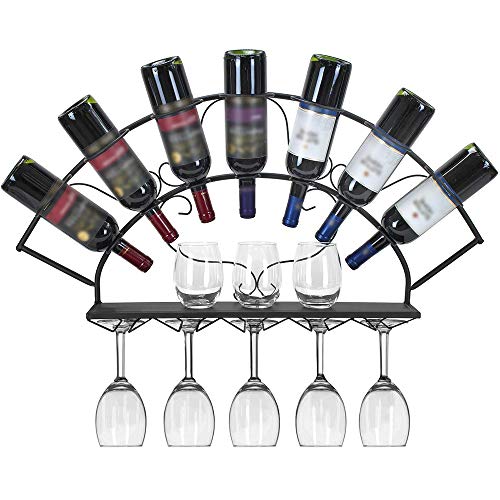 N /A Wine Holder Rack Wall Mounted Wine Bottle Display Rack Wine Glass