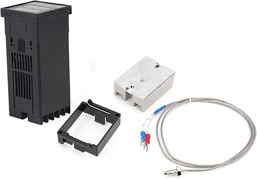 PID Controlador de temperatura, REX C100 Regulador de termostato Control de refrigeración de calefacción K Termopar Sonda de rosca 40A Relé de
