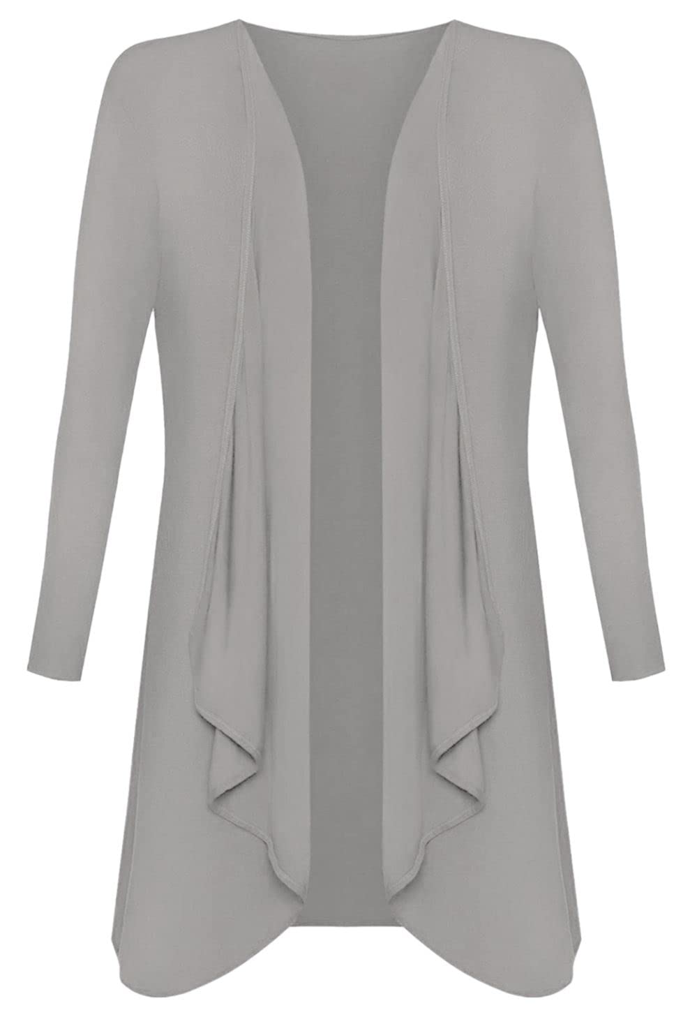 Crazy Girls Womens Waterfall Boyfriend Cardigan, Grey, SM (UK 8-10)