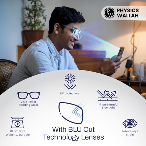 Image of PW NAZARIYA Blue Ray Protection Glasses | Stylish Zero Power for Men & Women | UV Filter | Computer Eye Protection | Lightweight