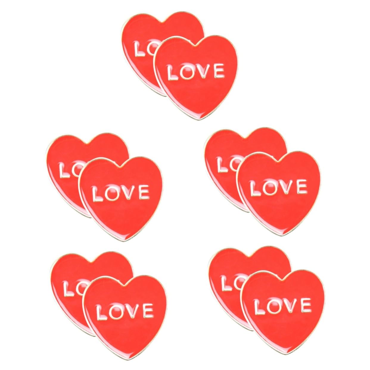 Amosfun 10stücke Teiliges Herzbroschen Für Frauen Emaille Anstecknadeln Für Kleidung Schals Und Hüte Valentinstag Geschenkidee Charmante Herzform Broschen Zum Dekorieren