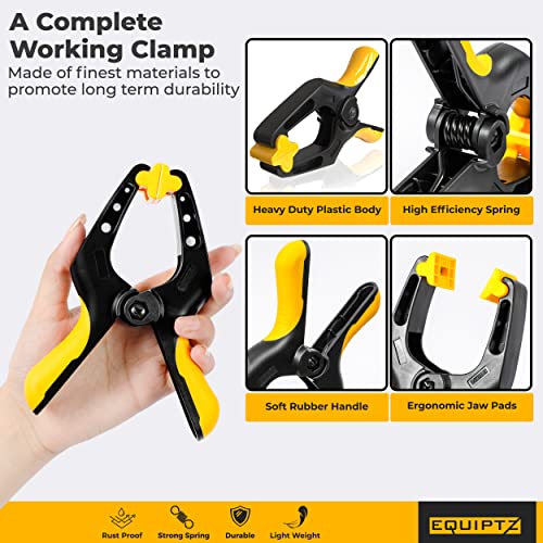 image for EQUIPTZ Spring Clamps Heavy Duty, 4-Pack 6-inch Large Plastic Clamps f