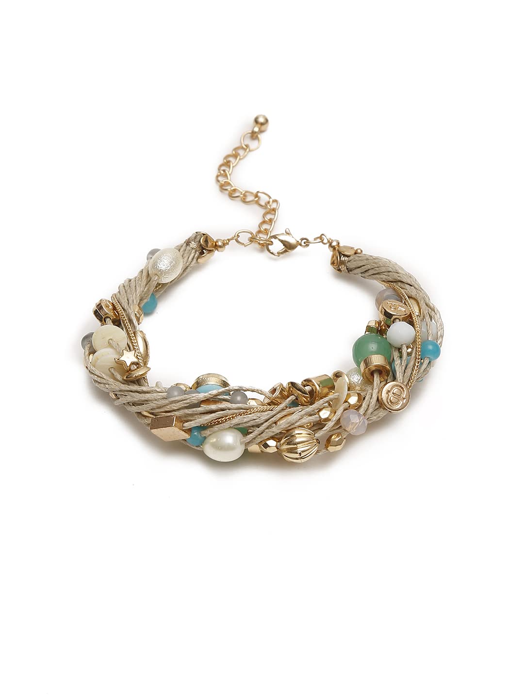 multi charm jute glass bead bracelet-image-8