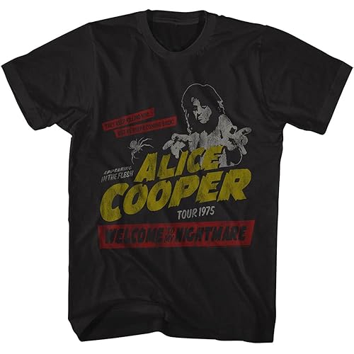 Alice Cooper WTMN 1975 Tour Adult Short Sleeve T-Shirts Graphic