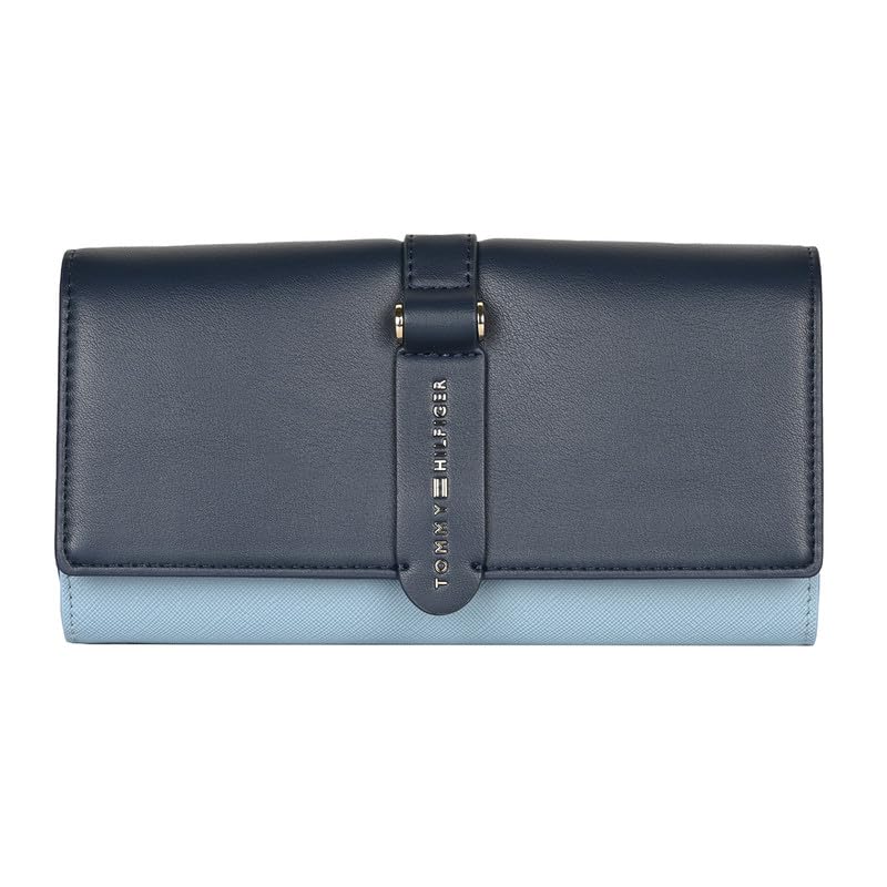 tommy hilfiger Wallet for Women, Giovani, Flap Wallet with Sling, Navy+Blue-picture-50