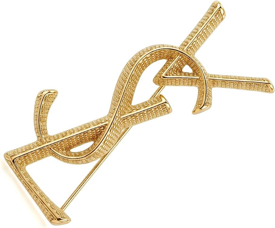 Gold-Tone Abstract Knot Brooch for Women, Vintage Style Twisted Metal Pin, Elegant Scarf Shawl Collar Brooch,