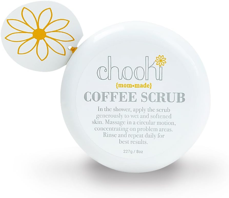 Chooki Coffee Scrub 8oz, Natural Body Scrub for Skin Care, Stretch Marks, Acne & Anti Cellulite Treatment.