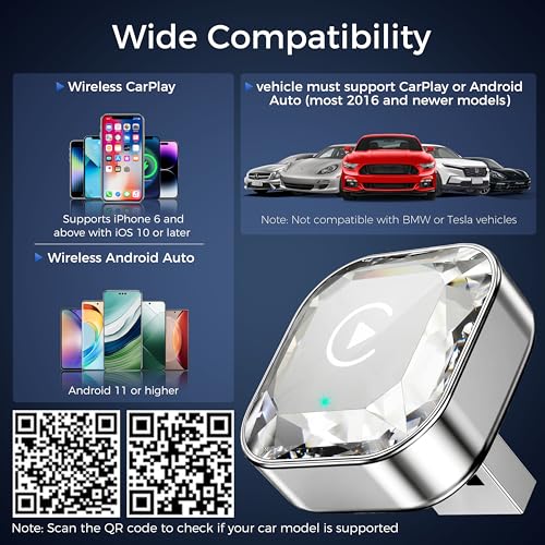 Image of 2026 2in1 Wireless CarPlay& Android Auto Adapter for iPhone& Android, Plug in Once Go Wireless Forever. Plug & Play CarPlay Dongle, Fast Auto-Connect, No Delay, USB A /USB-C Port
