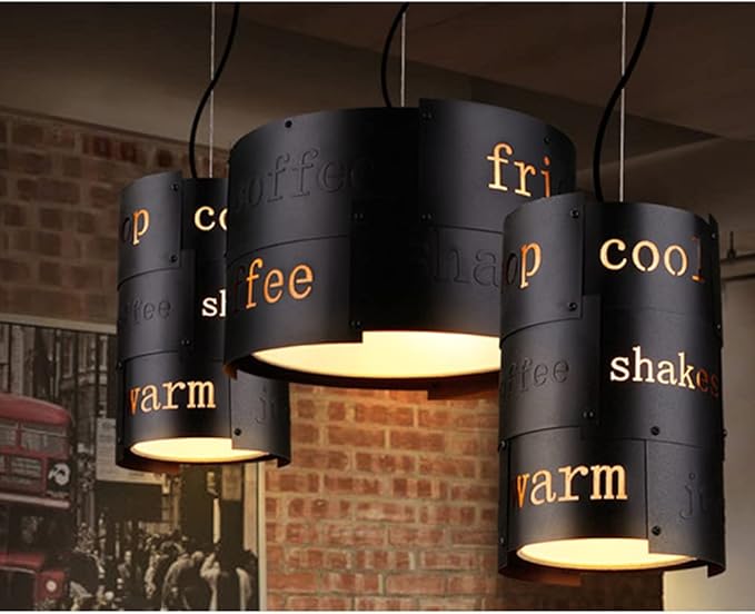 GUOGUOSM Dorp Hanglampen Voor Loft Kroonluchter Bar Keuken Techniek Lampen Zwarte Afwerking Vintage Hanglamp Industriële Metalen Hanglamp E27 Lampvoet photo 2