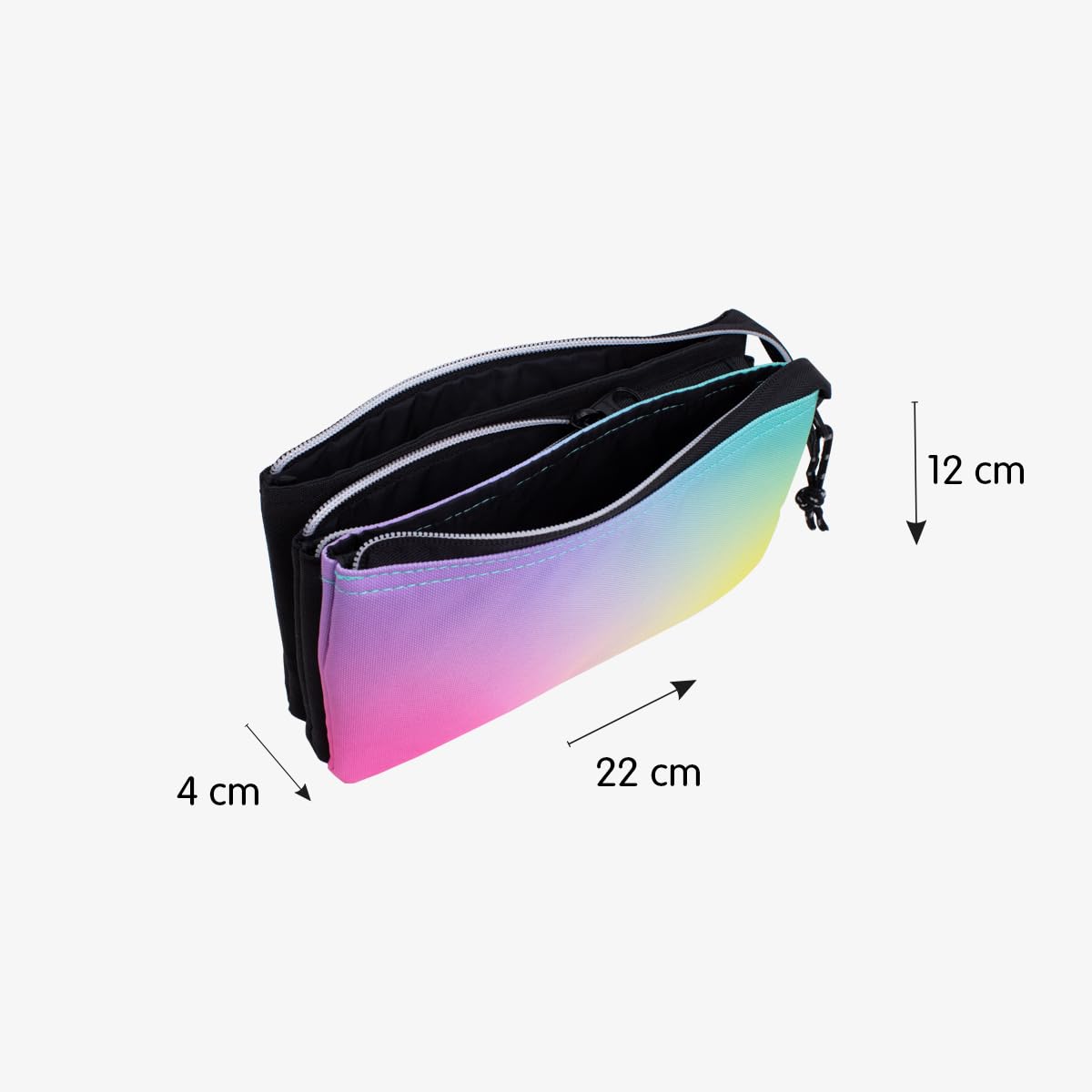 Sunset 5 Compartments Pouch, Black MILAN, YMI-081133SNK1, Multicoloured, 22 x 12 x 4 cm - Image 3